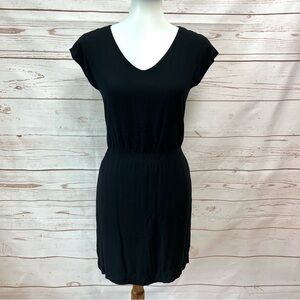 James Perse Super Soft Black V-neck Dress